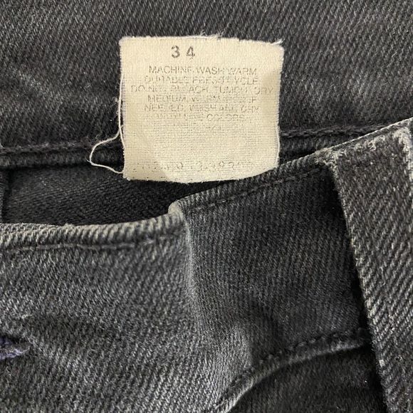 Levi’s 550 Jeans Womens 32x29 Black Relaxed‎ Fit Tapered Denim Faded Distressed - Picture 9 of 14
